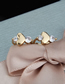 Fashion Gold-plated White Zirconium Studded Heart Stud Earrings With Diamonds