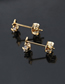 Fashion Gold-plated White Zirconium Small Studded Star Stud Earrings With Zirconium