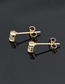 Fashion Gold-plated Color Zirconium Small Studded Cross Earrings With Zirconium