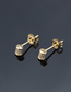 Fashion Gold-plated Color Zirconium Small Studded Cross Earrings With Zirconium