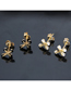 Fashion Gold-plated White Zirconium Small Studded Cross Earrings With Zirconium