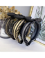 Fashion Black Gold Lace Screen Yarn Bronzing Bow Hit Color Headband
