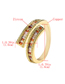 Fashion Golden Copper Micro Set Zircon Opening Adjustable Ring