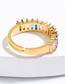 Fashion Golden Copper Micro Set Zircon Opening Adjustable Ring