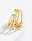 Fashion Golden Multi-layer Copper Micro-set Colorful Zircon Opening Adjustable Ring