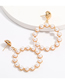 Fashion Golden Round Alloy Earrings With Pearls