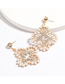 Fashion Golden Floral Alloy Acrylic And Pearl Earrings