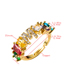 Fashion Color E Copper Micro Inlaid Zircon Letter Adjustable Ring