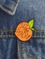 Fashion Orange Enamel Alloy Peach Letter Contrast Brooch