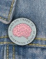 Fashion Pink Brain Thinking Pattern Introverted Character Alloy Enamel Brooch