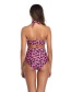 Fashion Dark Leopard Print V-neck High Waist Split Swimsuit