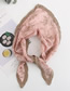 Fashion Beige Cotton Contrast Color Lace Small Floral Triangle Scarf