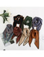Fashion Brown Contrast-edging Plain Cotton And Linen Rhombus Scarf
