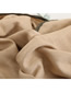 Fashion Brown Contrast-edging Plain Cotton And Linen Rhombus Scarf
