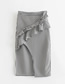 Fashion Lattice Ruffled Plaid Irregular Split Skirt