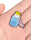 Fashion Blue Alloy Chest Flash Drift Bottle Pin