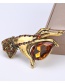 Fashion Gugin Geometric Diamond-shaped Brooch With Diamond-studded Palms