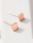 Fashion Rosy Shiny Stainless Steel Geometric Square Earrings