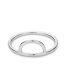 Fashion Silver Stainless Steel Geometric Cutout Thin Edge Ring