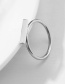 Fashion Silver Stainless Steel Geometric Word Ring