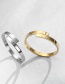 Fashion Silver 18k Gold Plated Open Stainless Steel Ring