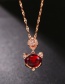 Fashion Red Fox Ruby Diamond Titanium Steel Stainless Steel Necklace