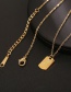 Fashion Golden Stainless Steel English Alphabet Square Brand Titanium Steel Necklace
