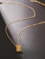 Fashion Golden Stainless Steel English Alphabet Square Brand Titanium Steel Necklace