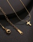 Fashion Golden Stainless Steel Geometric Cross Alloy Necklace