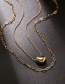 Fashion Golden Stainless Steel Heart-shaped 24k Chain Necklace Set