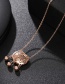 Fashion Rose Gold Long Life Lock Stainless Steel Hypoallergenic Blessing Hollow Clavicle Chain