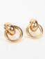 Fashion Golden Geometric Alloy Plating Hollow Earrings