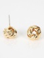 Fashion Golden Geometric Hollow Round Alloy Stud Earrings
