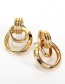 Fashion Golden Metal Geometric Cross Alloy Stud Earrings