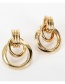 Fashion Golden Metal Geometric Cross Alloy Stud Earrings