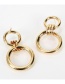 Fashion Golden Alloy Geometric Round Alloy Stud Earrings