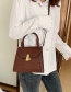 Fashion Brown Croc-embossed Lock Shoulder Bag