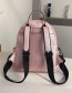 Fashion Pink Trumpet Studded Checked Backpack