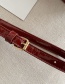 Fashion Red Wine Contrast Lock-stitch Shoulder Bag