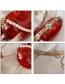 Fashion Red Pearl Peach Heart Jelly Chain Cross-body Bag
