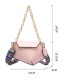 Fashion Pink Geometric Envelope Chain Diagonal Cross Clutch Bag