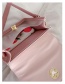 Fashion Pink Contrast Stitching Transparent Lock Shoulder Crossbody Bag