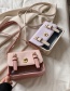 Fashion Pink Contrast Stitching Transparent Lock Shoulder Crossbody Bag