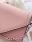 Fashion Pink Studded Chain Shoulder Bag