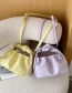 Fashion Yellow Knotted Shoulder Strap Pleated Shoulder Bag