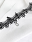 Fashion Black Lace Pattern With Diamond Collar