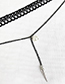 Fashion Black Lace Alloy Chain Pearl Necklace