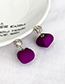 Fashion Purple Alloy Diamond Stud Earrings