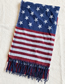 Fashion Red + Blue Knitted Five-pointed Star Fringed Scarf