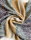 Fashion Khaki + Purple Knitted Plush Stitching Fringed Scarf